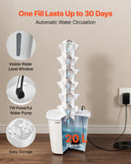 VEVOR Hydroponic Tower, 30 Pods 6 Tiers Hydroponics Growing System Kit with App Control, Vertical Home Garden with 20L Water Tank & Pump, Planter Germination Kit for Indoor Herbs, Fruits, Vegetables