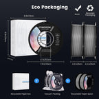 Comgrow PLA 3D Printer Filament, 3D Printer PLA Filament 1.75mm, Dimensional Accuracy +/- 0.02 mm, 2 Rolls of 1KG Spool PLA Grey