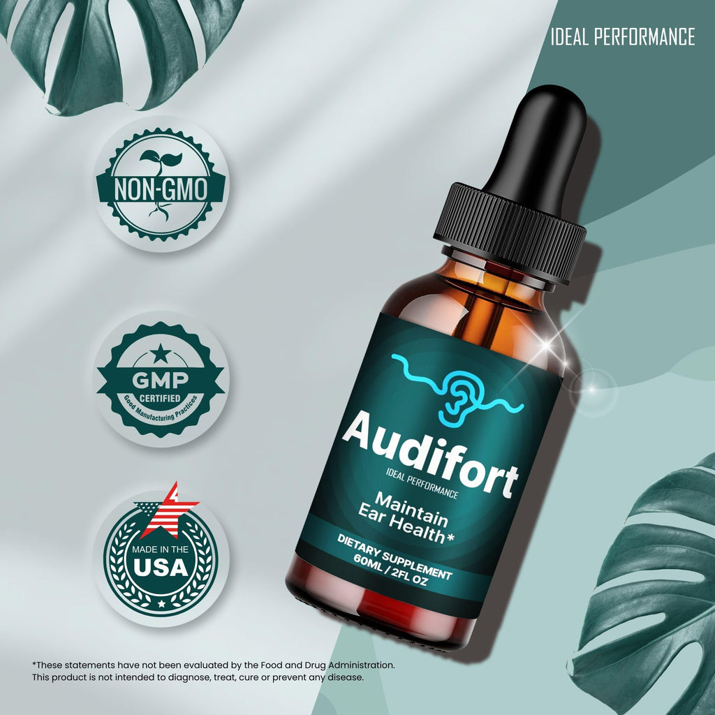 Audifort Tinnitus Drops, Official Audifort Tinnitus Relief for Ringing Ears, Advanced Ear Health Support Supplement Liquid Drops All Natural for Healthy Ringing Ear, Audi Fort Dropper Reviews (2 Pack)