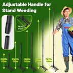 Weed Puller Tool with 76" Long Handle, 2 in 1 Hula Garden Hoe Tool, 12 Tines Garden Weeders Rake and Cultivators Tillers for Gardening, Weeding, Seeding, Ditching, Loosening