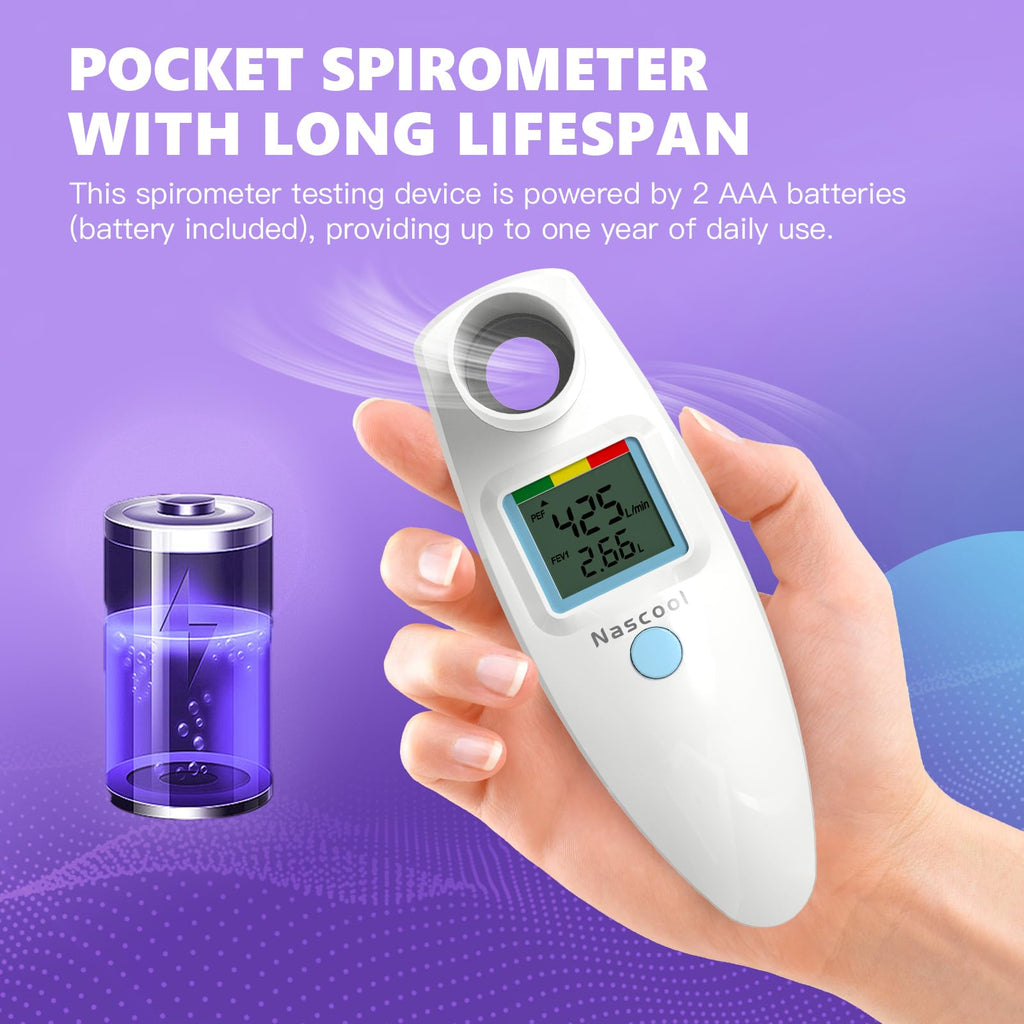 Digital Peak Flow Meter,Home Medical with Tracking Software Manually Recording-Accurate & Reliable Spirometer for Asthma Adult Kids