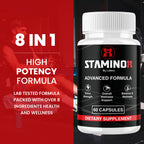 Staminox Pills Official Staminox Supplement Advanced Strength Formula for Overall Health and Wellness Support, Multivitamin Maximum Strength with Natural Herbal Ingredients, Made in USA (60 Capsules)