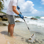 Sand Flea Rake, Shark Tooth Sifter ,65" Long Handle Stainless Sand Sifter
