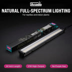 Arcadia Jungle Dawn LED Bar 34" Long 51 Watts High Lumen Output – High Output LED Light Bars for Reptiles, Terrariums, Plants and Indoor Use, Long Lasting Easy to Use Natural Plant Grow Lighting