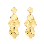Sylph 18K Gold Plated Dangle Earrings for Women, Bohemian Chandelier Earring Stud, Lightweight Teardrop Hammered Drop Earrings Boho Jewelry for Party