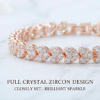 Lvseeman Rose Gold Tennis Bracelet for Women, Gold Plated Cubic ZirconiaTennis Bracelet with Secure Clasp, 7 Inch Stackable Minimalist Jewelry Gift for Her
