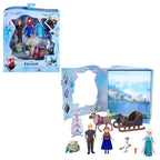 Mattel Disney Frozen Toy Set with 6 Key Characters, Classic Storybook Playset, 4 Small Dolls, 2 Figures & Accessories, Inspired by the Movie