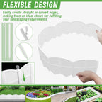 6 Inch Tall 20Ft White Landscape Edging Border with 7.8In Stakes,20Pcs