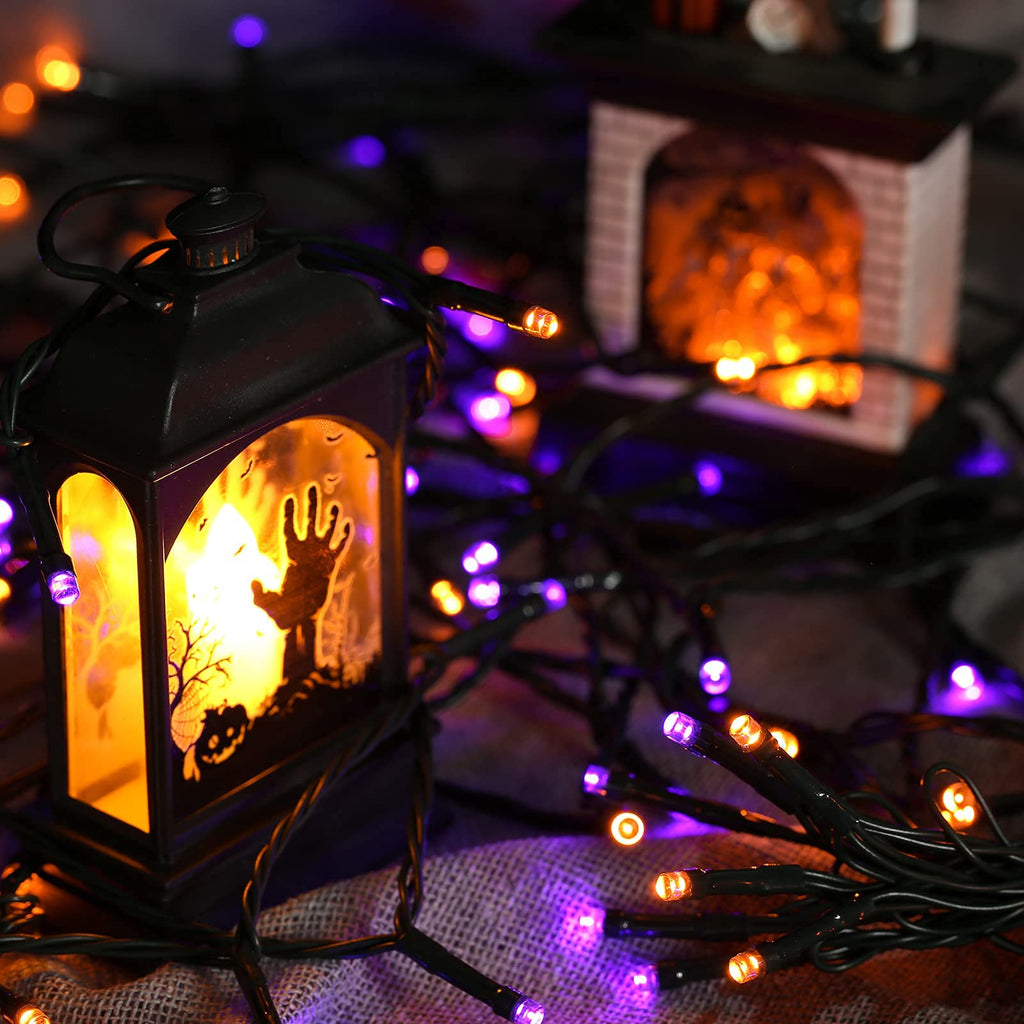 Joomer Orange Purple Halloween Solar Lights, 2Pack Total 144FT 400LED