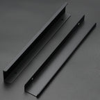 Ravinte 6 Pack Finger Pulls for Cabinets 250mm/9.84" Length Black Edge Pulls Matte Black Finger Cabinet Concealed Handles for Kitchen Drawer Tab Handle