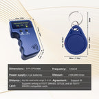 RFID 125KHz Card Reader Writer Handheld Smart ID Card for T5577 or EM4305, Includes 6pc White Card and 6pc Blank Writable T5577 Keychains Christmas Stocking Stuffers for Men
