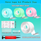 Nano Tape Bubble Kit, Nano Double Sided Adhesive Tape Bubbles, 4Pcs Nano Tape Toys Kit for Boys and Girls Party Favors and Kids Craft Fidget Toys Set