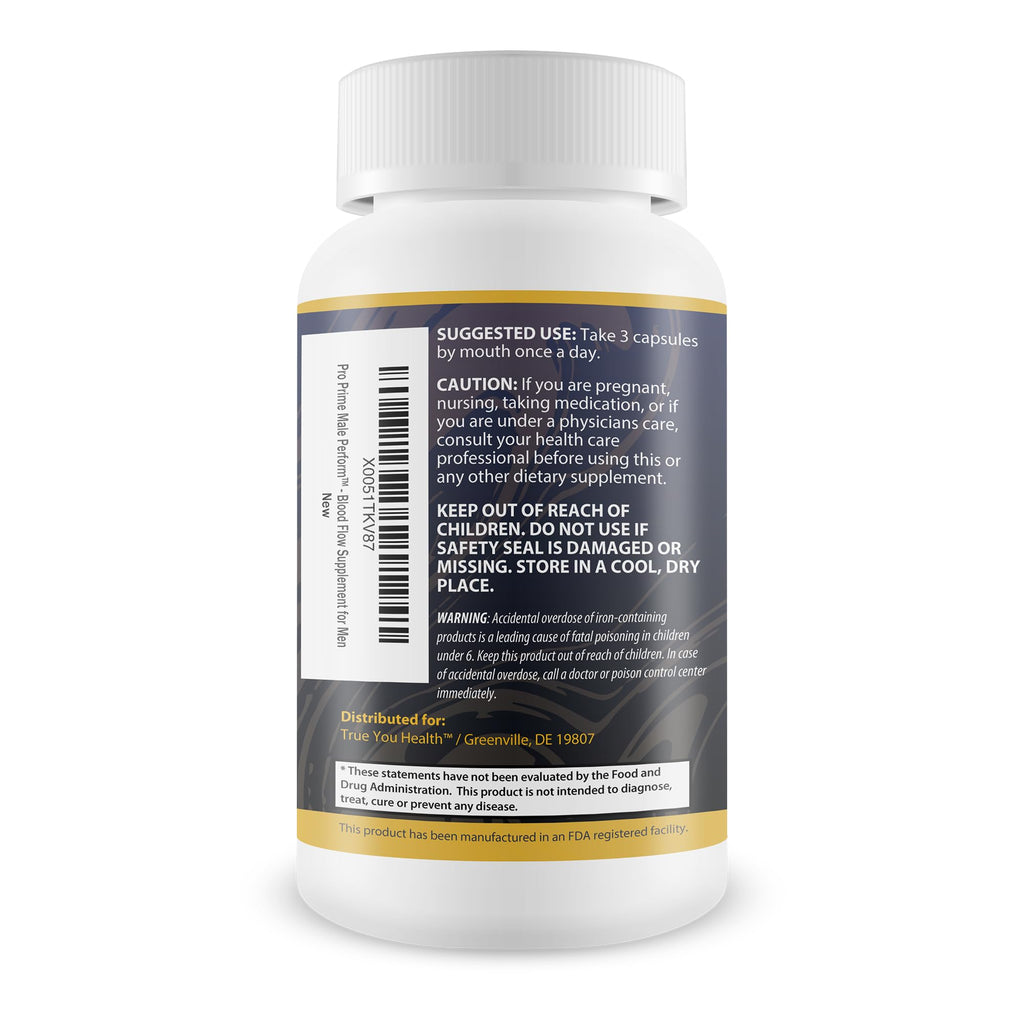 Pro Prime Male Perform - Our Best Male Blood Flow Booster - Premium BloodFlow Booster to Help Lower Pressure & Support Circulatory Health - Increase Blood Flow & Endurance - Prime Perform for Men