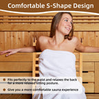 Sauna Backrest Wooden Sauna Accessories （Assembly Required） Non-slip Comfort Sauna Backrest Ergonomic S-shaped Sauna Backrest Relaxes the Back Pine Sauna Backrest Suitable for Sauna Environment