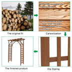 VINGLI 85in Wooden Arbor Garden Arch, Wedding Arch for Ceremony, Wood Trellis for Plant Climbing, Christmas Decor Pergola for Garden Backyard, Lawn