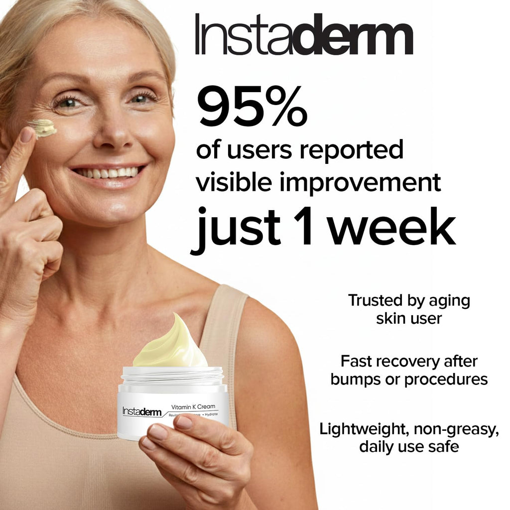 Vitamin K Cream-Revitalizing Formula with Arnica for the Appearance of Brusing, Spider Veins, Broken Capillaries, Uneven Tone & Dark Spot – Under Eye Cream for the Look of Dark Circles & Puffiness