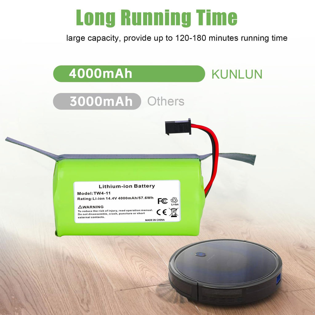 4000mAh 14.4V Replacement Battery for Eufy, Ecovacs Deebot Robot Vacuum