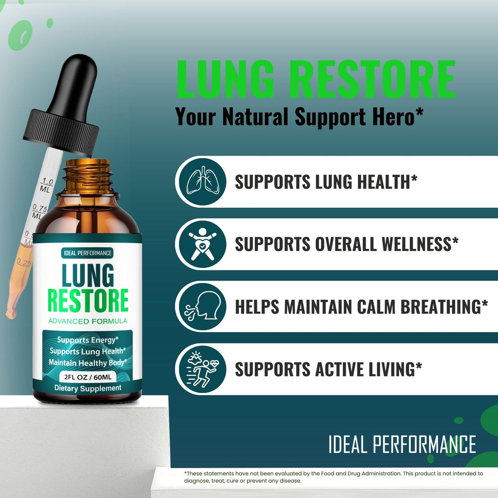 Lung Restore Drops, Official LungRestore Supplement Droppers - Maximum Strength, All Natural Lung Cleanse & Health Support, Advanced Liquid Formula for Healthy Flow, Comfort & Detox Reviews (5 Pack)