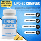 Lipo BC, Lipo B-Complex 90 Tablets. New Label with Best by Date, Same Formula.