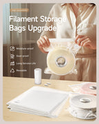 Filament Storage Bags with Auto Pump - Upgraded 20 Extra Large Filament Bags (14.9 * 13 inch) Plus 20 Desiccants and 5 Clips - Extra Large Filament Vacuum Bags Designed for Bambulab Reusable Spool