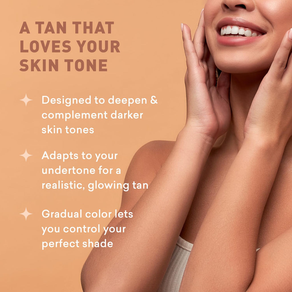 Sunless Tanning Lotion Dark Tones | Indoor Self-Tanner | Dark Tanning | Body Tanning Lotion | Sun Kiss Glow | Self-Tanning Lotion with Bronzer | Just Nutritive | 8 Oz