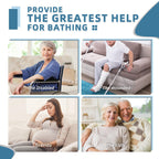 Shower Chair Seat with Arm for Inside Shower - Adjustable Up to 24 Inches Shower Stool with Suction Feet for Seniors, Elderly, Handicap & Disabled-Adjustable Support Shower Bench