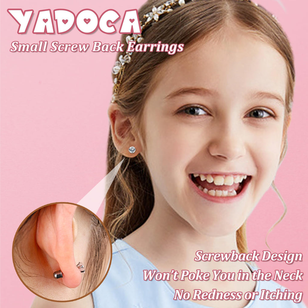 YADOCA 24Pairs Hypoallergenic Earrings for Girls Women Flat Back Earring