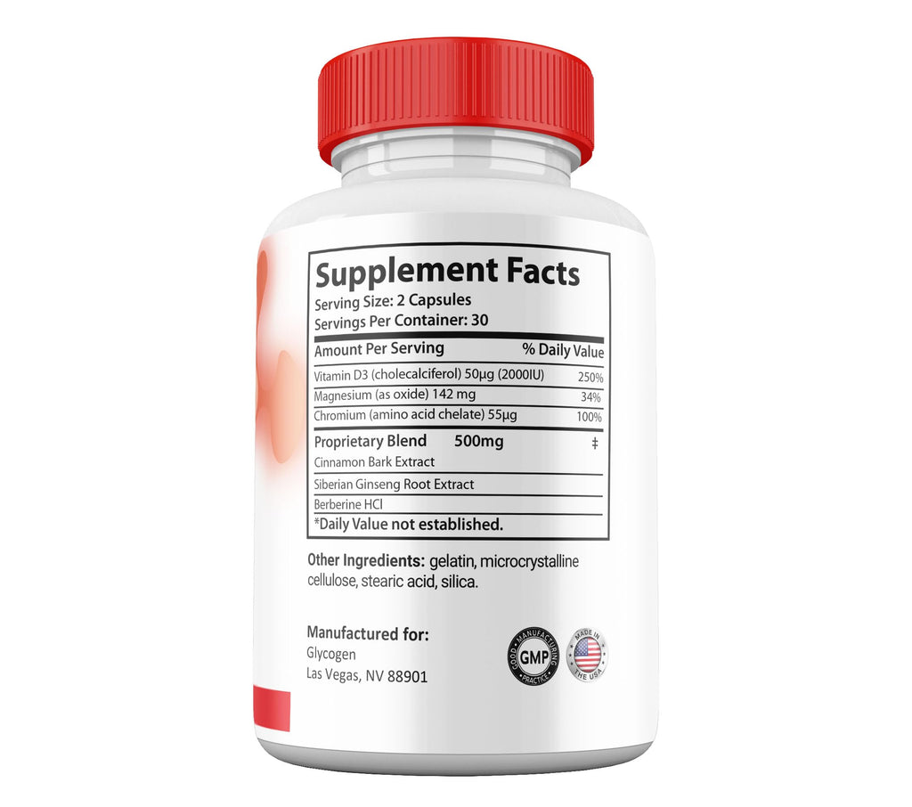 Gold Nutra Glycogen Capsules Blood Balance, Premium All Natural Ingredients, Official Maximum Strength Pills Glycogen Blood Supplement Vitamins (2 Pack)