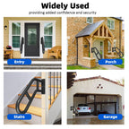 Wall Mount Hand Rails for Outdoor or Indoor Steps Stair Railing Metal Heavy Duty Non-Slip 1-3 Step Safe Bars U-Shape Safety Handle Powder Coated Grab Porch Courtyard Doorways Black 23in