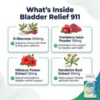 Phytage Labs Bladder Relief 911 – Advanced Urinary Tract & Bladder Support Supplement for Men and Women – with 1000mg D-Mannose, Cranberry Extract, Hibiscus & Dandelion Root (3-Pack)