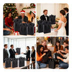 Addblu 10Pack Black Gift Bags with Handles, Medium Size 8x5x10 Inches - Includes 10 Tissue Papers for Birthday Party, Wedding, Baby Shower & Christmas (Small - 10Pcs)