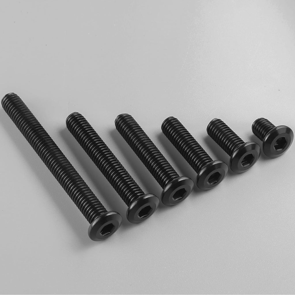 BNUOK M6-1.0 x 45mm Flat Head Hex Socket Cap Screws Bolts 10Pcs, M6 Bolt 304 Stainless Steel Black Zinc Plated, Full Thread, with Hex Spanner
