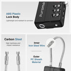 Puroma TSA Locks for Luggage, 4 Pack Cable Lightweight Luggage Locks TSA Approved 4-Digit Combination Padlock for Suitcases, Bags, Toolboxes, Backpacks & Gym Lockers (Black)