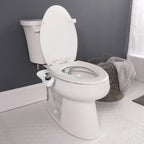 Bio Bidet SlimEdge Bidet Attachment for Toilet, Non Electric, Dual Nozzles for Front and Rear Cold Water Wash, Adjustable Water Pressure, White