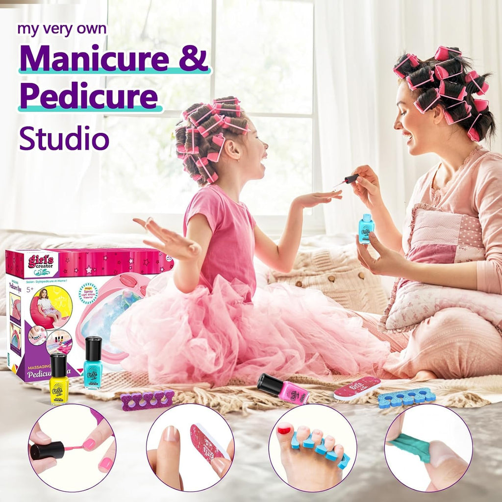 Kids Foot Spa Kit for Girls Ages 6-12, Nail Art Set, Birthday Gift