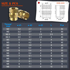 Ktehloy 400Pcs Metric Heat Set Insert, M2 M2.5 M3 M4 M5 M6 Female Thread Knurled Nuts Assortment Kit, Brass Threaded Inserts for Plastic and 3D Printing Components (Threaded Inserts Ket)