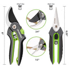 WORKPRO 2-Pack Garden Pruning Shears, 8" Bypass & 6.25" Straight Shears
