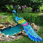 chisheen Metal Peacock Statue Garden Decor Yard Art Outdoor Gift for Women