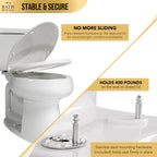 Bath Royale Soft Close Toilet Seat Round with Lid BR500-00 White, Comfortable, Durable, Sturdy, Stain-Resistant and Easy to Clean, Fits All Toilet Brands, Executive Series