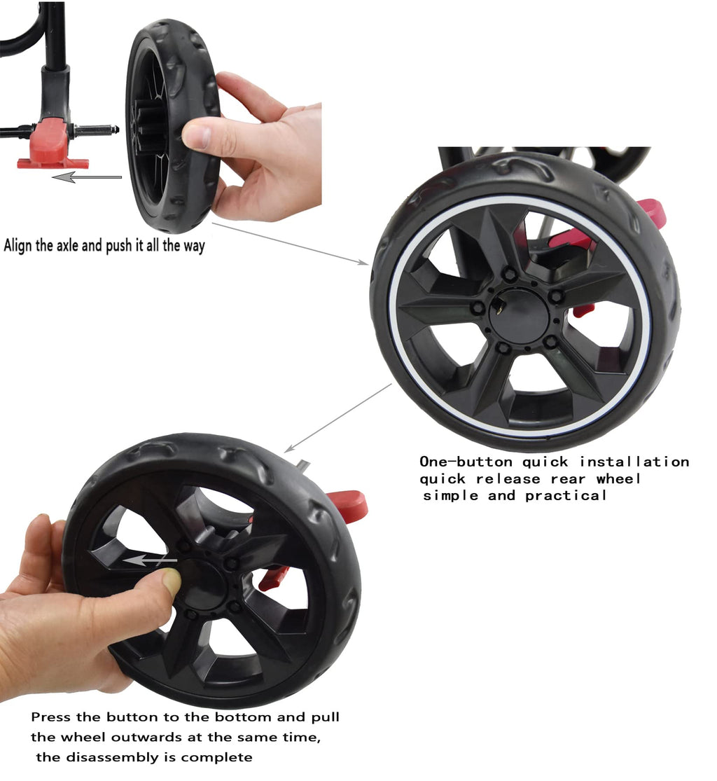 ROODO 3 Wheel Pet Stroller Dedicate Wheel Set,Original,Fast disassembly,Replacement and Installation,No Additional Tools are Required