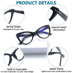 BONCAMOR 6 Pack Fashion Cat Eye Reading Glasses for Women Blue Light Blocking Oversized Spring Hinges Computer Readers (6 Mix, 2.5, Diopters)