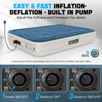 VOSSER Queen Air Mattress with Built-in Pump,Fast & Easy Inflation/Deflation Inflatable Mattress, Foldable Blow Up Mattress with Storage Bag, Inflatable Bed for Home, Camping & Guests