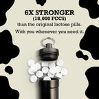 DairyPill Lactase Enzyme 18,000 FCCs per Pill, 30 Count, Solution for Lactose Intolerance, Portable, Easy to Swallow, Preservative and Gluten Free, American Made, Non GMO