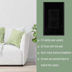 Bates- Duplex Wall Plate, 10 Pack, Black, Electrical Outlet Cover Plates
