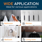 GLUIT Adhesive Large Wall Hooks for Hanging Heavy Duty 22 lbs Hooks for Walls No Drill, Towel Sticky Clear Hooks, Waterproof, Home, Bathroom, Kitchen, Office, and Outdoor, 18 Pack
