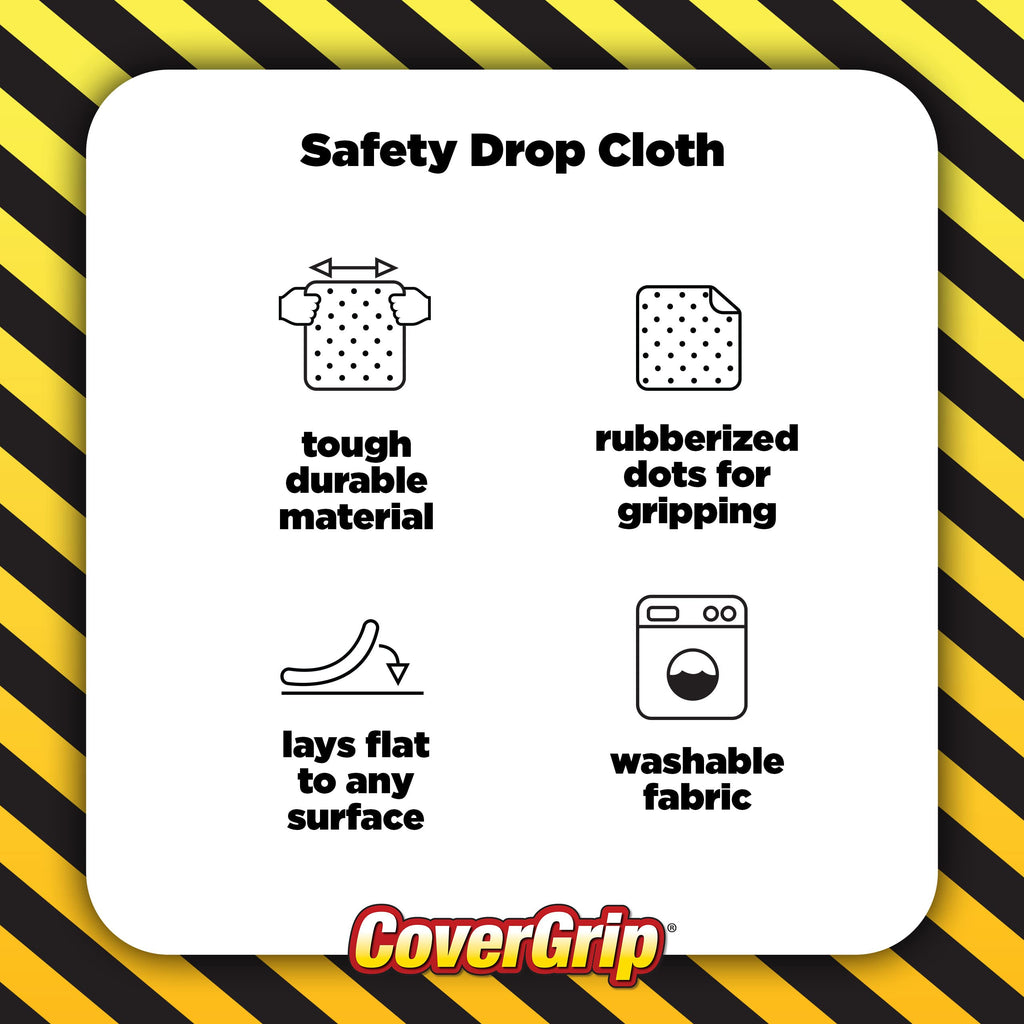 CoverGrip 8 oz Canvas Safety Drop Cloth, 3.5' x 12'