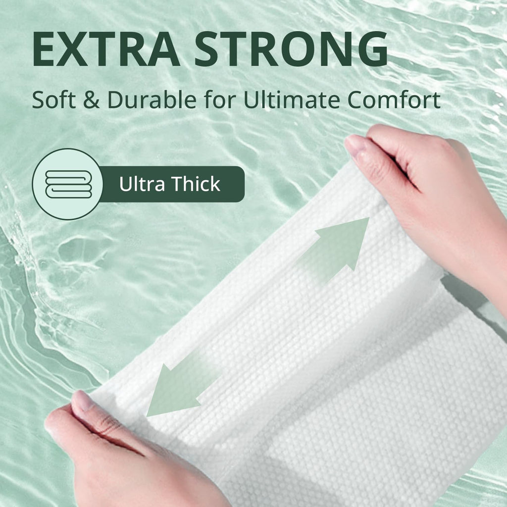 WhyWorry Wet Wipes for Adults, 8"x12" Extra Large Body Cleansing Wipes for Elderly & Incontinence, Extra Thick Adult Washcloths Disposable with Aloe & Vitamin E, Unscented, 55 Count