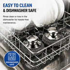 Steel Wool Scrubber, 10-Pack Stainless Steel Scrubber Pads with Handle - The Ultimate Scouring Solution for Rust, Stubborn Messes on Cookware, Grill, Oven & Kitchen Sinks