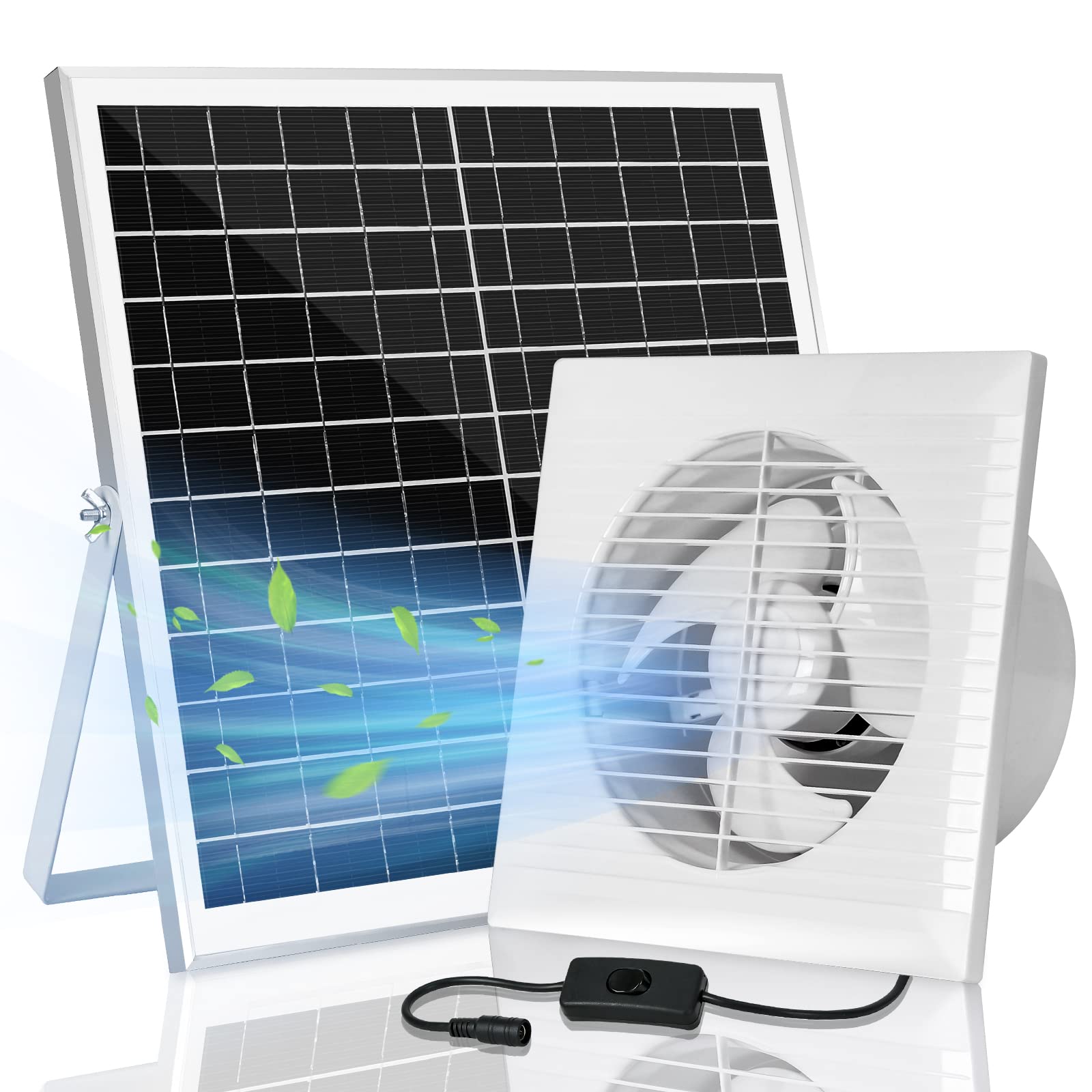 blessny 8" Solar Exhaust fan for Greenhouse, Chicken Coop, Shed & Pet House