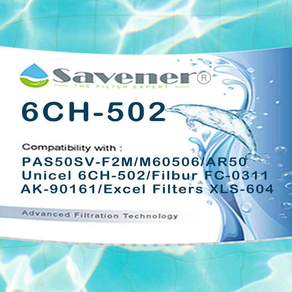 Savener® 6CH-502 PAS50SV-F2M Hot Tub Spa Filter Cartridge, Replaces PAS50SV-F2M, Unicel 6CH-502, Filbur FC-0311, M60506, AR50, AK-90161, Excel Filters XLS-604, 50 Sq. Ft, 2 Pack